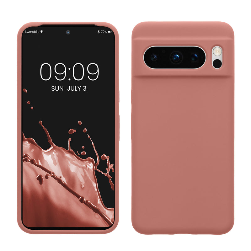kwmobile Handyhülle für Google Pixel 8 Pro Hülle, für Pixel 8 Pro Case - Hülle Silikon - kabelloses Laden - Winter Rose Winter Rose  