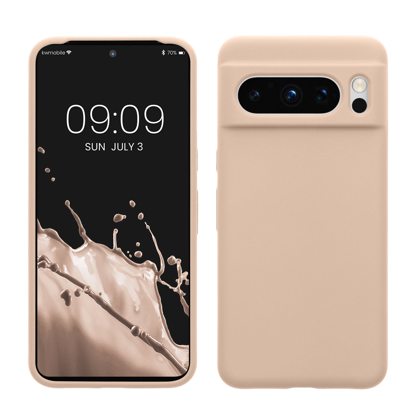 kwmobile Handyhülle für Google Pixel 8 Pro Hülle, für Pixel 8 Pro Case - Hülle Silikon - kabelloses Laden - Pastell Pfirsich Pastell Pfirsich  