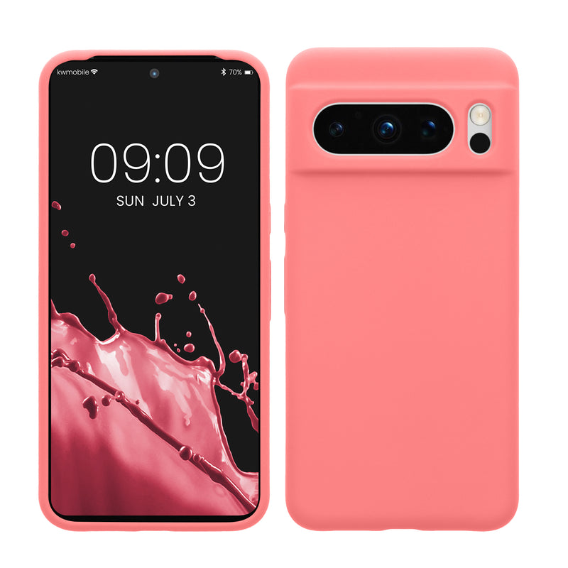 kwmobile Handyhülle für Google Pixel 8 Pro Hülle, für Pixel 8 Pro Case - Hülle Silikon - kabelloses Laden - Pastell Koralle Pastell Koralle  