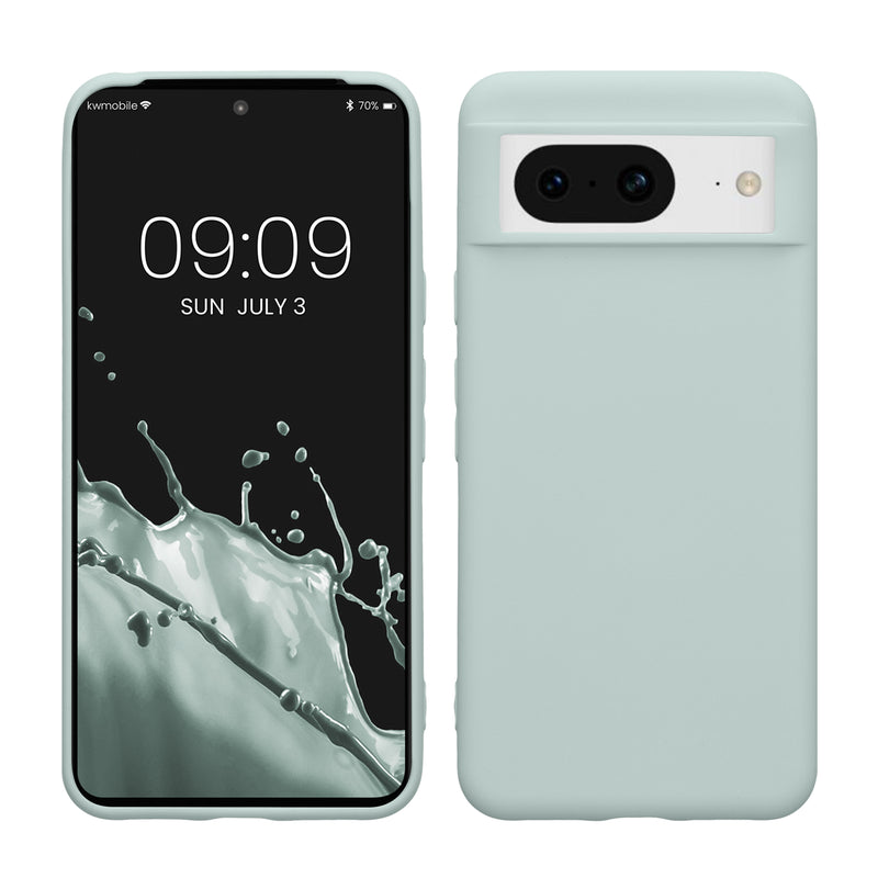 kwmobile Hülle kompatibel mit Google Pixel 8 Hülle - weiches TPU Silikon Case - Cover geeignet für kabelloses Laden - Cool Mint Cool Mint  