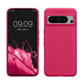 kwmobile Hülle kompatibel mit Google Pixel 8 Pro Hülle - weiches TPU Silikon Case - Cover geeignet für kabelloses Laden - Neon Pink Neon Pink  