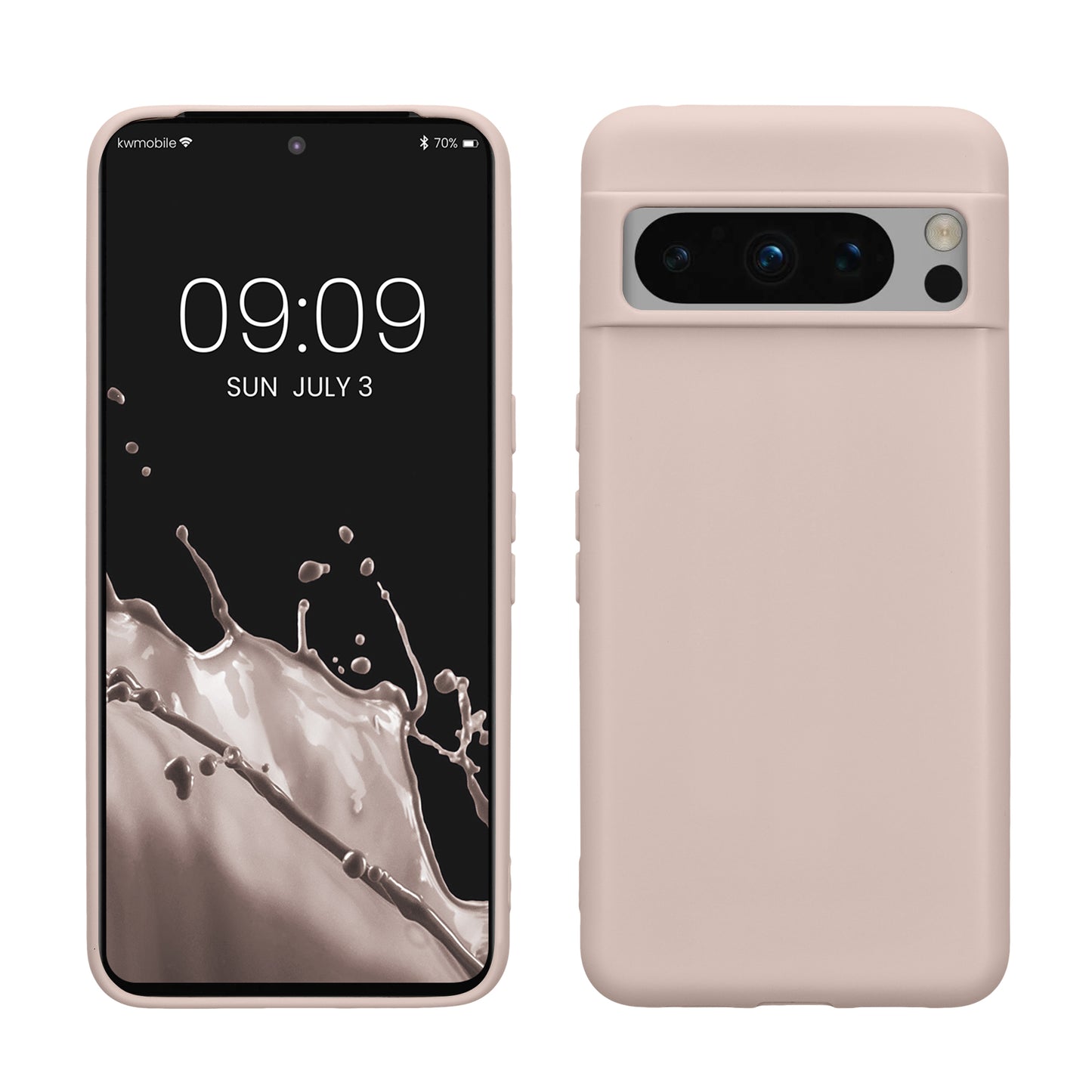 kwmobile Hülle kompatibel mit Google Pixel 8 Pro Hülle - weiches TPU Silikon Case - Cover geeignet für kabelloses Laden - Coconut Swirl Coconut Swirl  