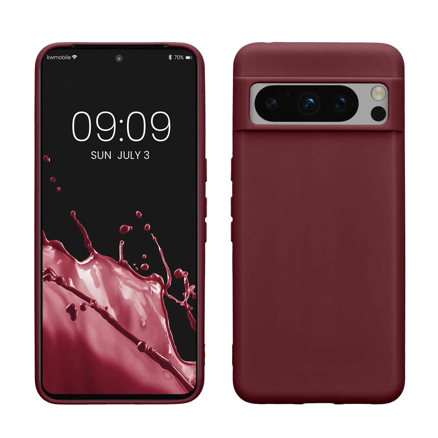 kwmobile Hülle kompatibel mit Google Pixel 8 Pro Hülle - weiches TPU Silikon Case - Cover geeignet für kabelloses Laden - Bordeaux Violett Bordeaux Violett  