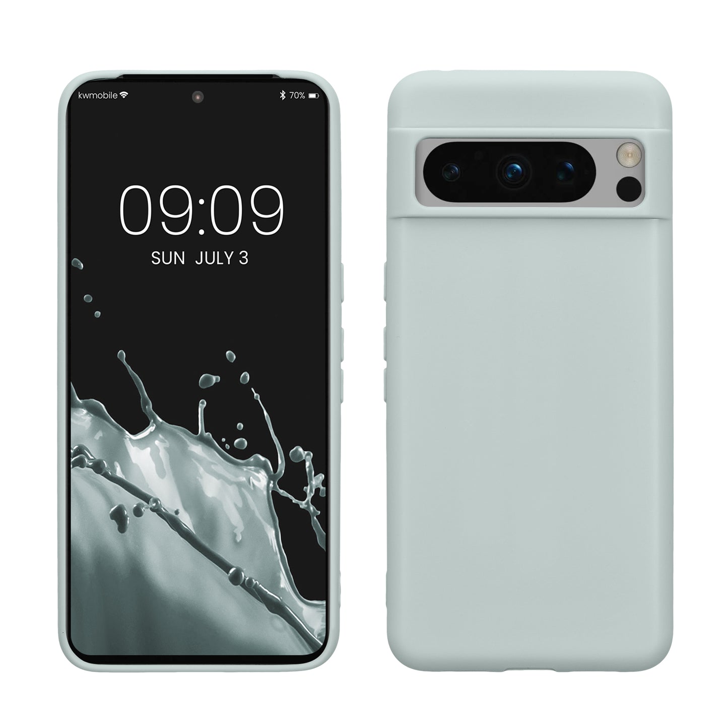 kwmobile Hülle kompatibel mit Google Pixel 8 Pro Hülle - weiches TPU Silikon Case - Cover geeignet für kabelloses Laden - Cool Mint Cool Mint  