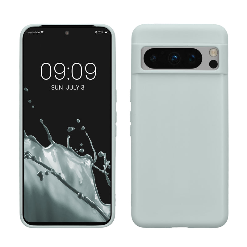 kwmobile Hülle kompatibel mit Google Pixel 8 Pro Hülle - weiches TPU Silikon Case - Cover geeignet für kabelloses Laden - Cool Mint Cool Mint  
