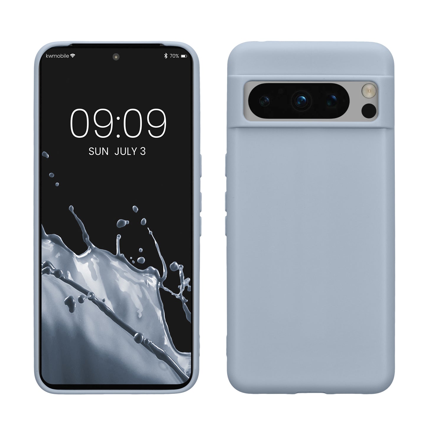 kwmobile Hülle kompatibel mit Google Pixel 8 Pro Hülle - weiches TPU Silikon Case - Cover geeignet für kabelloses Laden - Hellblau matt Hellblau matt  
