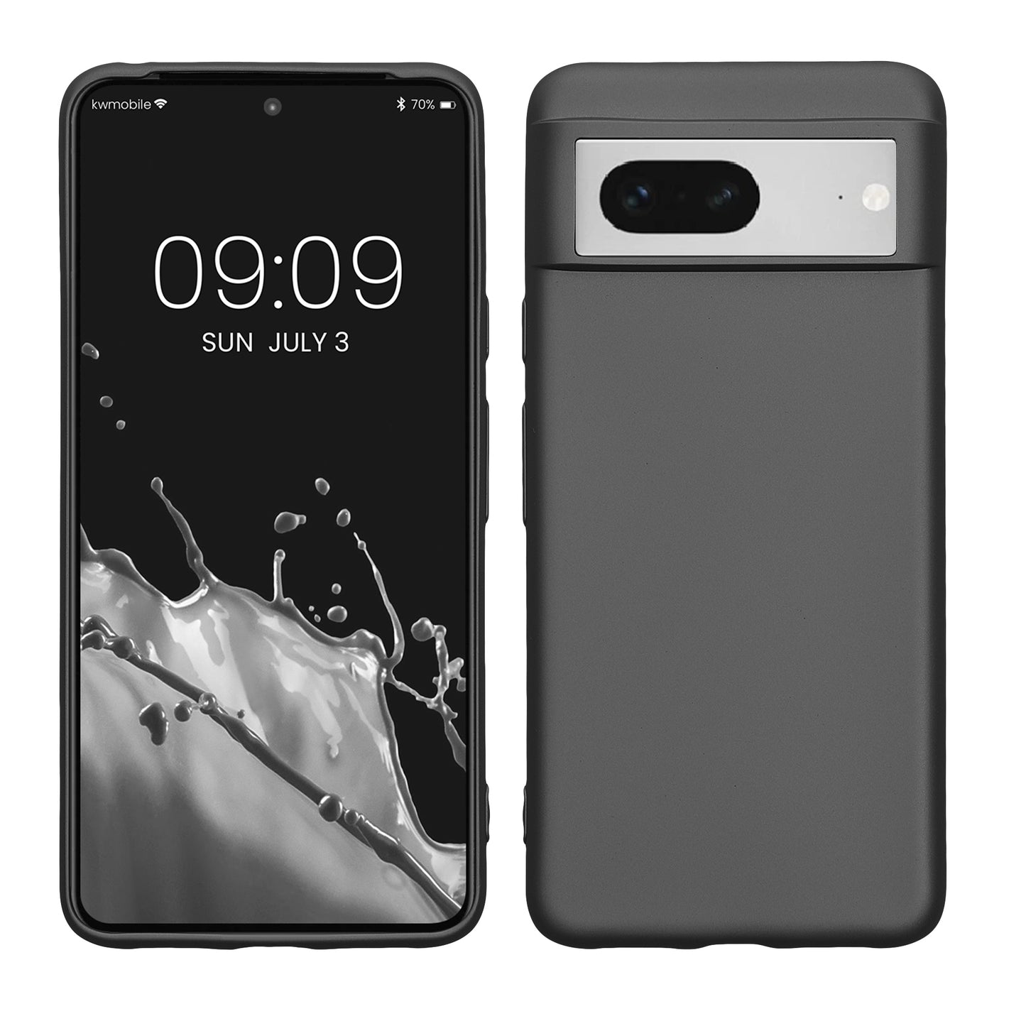 kwmobile Case kompatibel mit Google Pixel 8 Hülle - Schutzhülle aus Silikon metallisch schimmernd - Handyhülle Metallic Grau Metallic Grau  