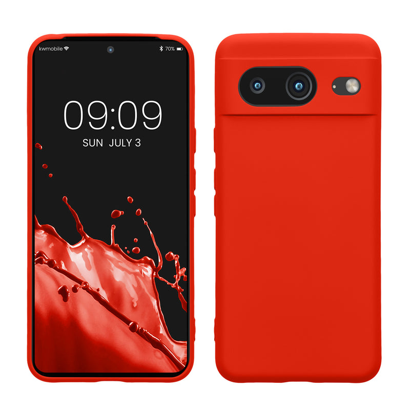 kwmobile Slim Case kompatibel mit Google Pixel 8 Hülle - Handyhülle aus Silikon in Mandarin Orange Mandarin Orange  