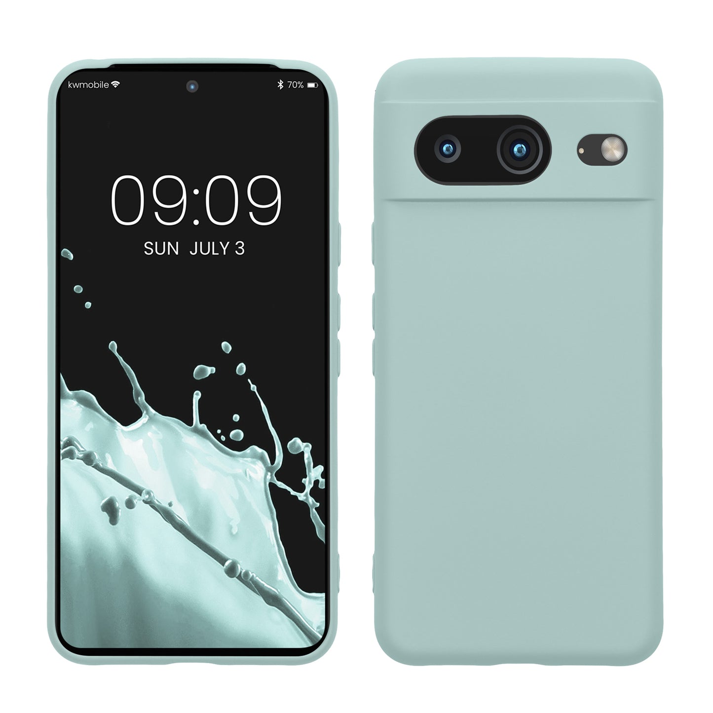 kwmobile Slim Case kompatibel mit Google Pixel 8 Hülle - Handyhülle aus Silikon in Cool Mint Cool Mint  