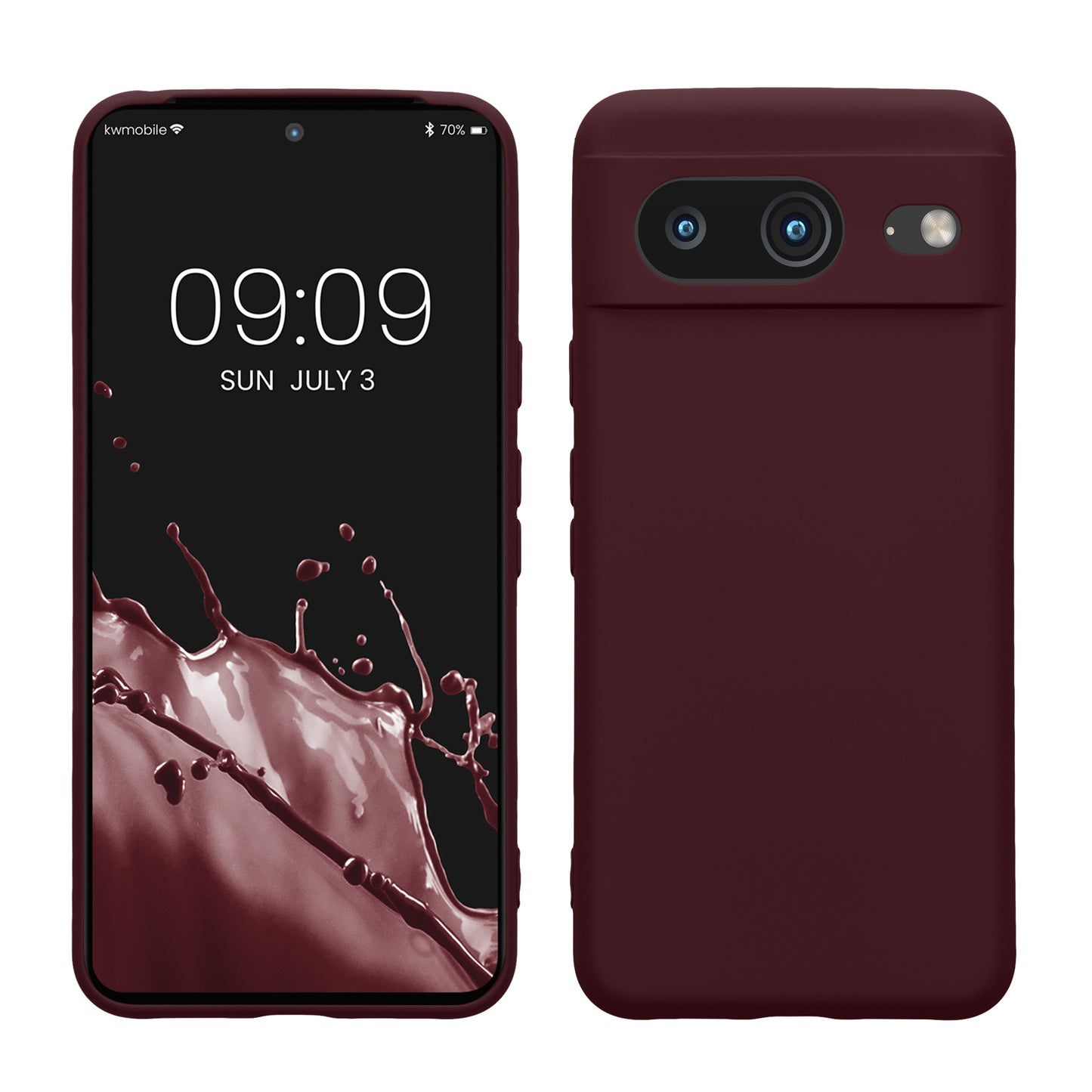 kwmobile Slim Case kompatibel mit Google Pixel 8 Hülle - Handyhülle aus Silikon in Bordeaux Violett Bordeaux Violett  