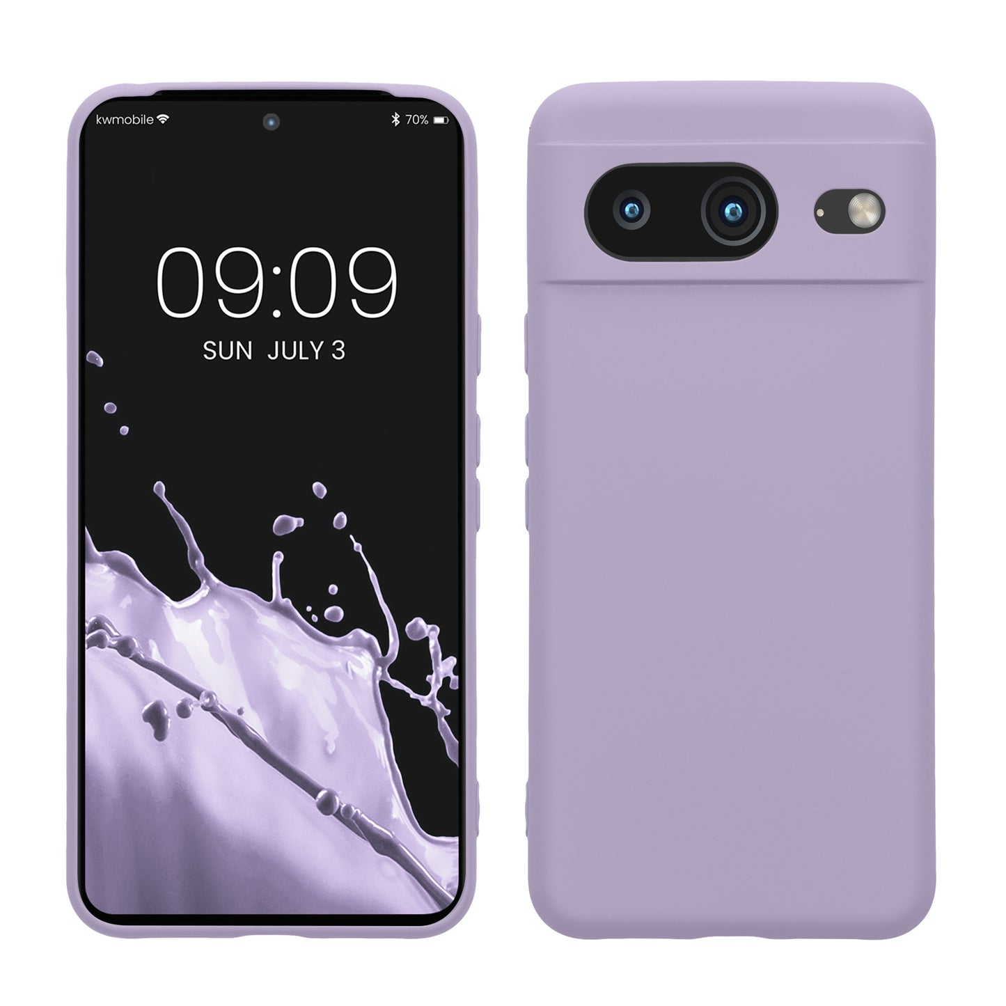 kwmobile Slim Case kompatibel mit Google Pixel 8 Hülle - Handyhülle aus Silikon in Lavendel Lavendel  