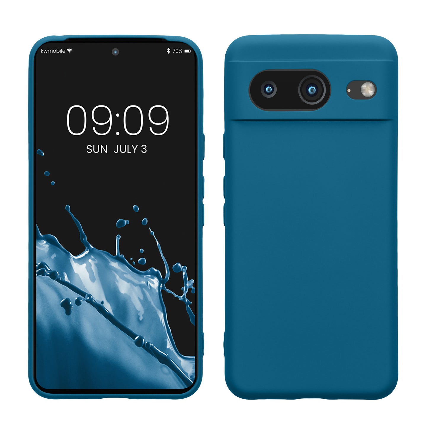 kwmobile Slim Case kompatibel mit Google Pixel 8 Hülle - Handyhülle aus Silikon in Karibikblau Karibikblau  