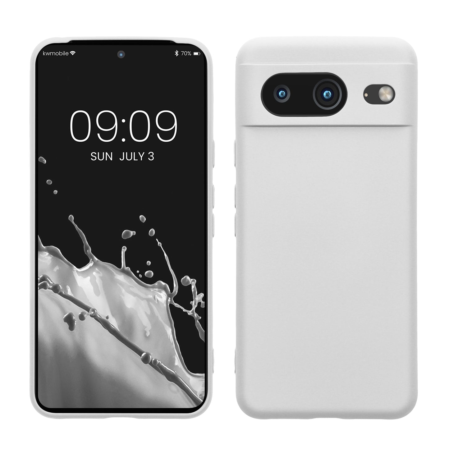 kwmobile Slim Case kompatibel mit Google Pixel 8 Hülle - Handyhülle aus Silikon in Weiß Weiß  