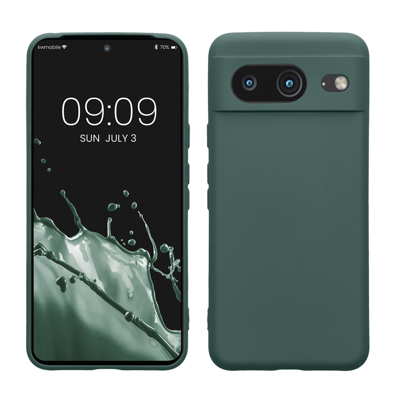kwmobile Slim Case kompatibel mit Google Pixel 8 Hülle - Handyhülle aus Silikon in Tannengrün Tannengrün  