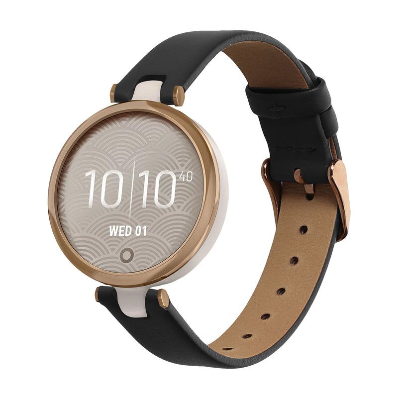 kwmobile Echtleder Uhrenarmband für Garmin Lily Sport Armband - Ersatzarmband für Fitnesstracker - Wechselarmband Smartwatch - Schwarz Schwarz  