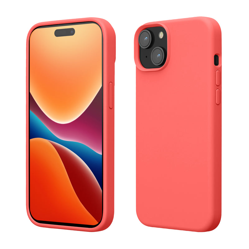 kwmobile Handyhülle für iPhone 15 Plus Hülle, für iPhone 15 Plus Case - Hülle Silikon - kabelloses Laden - Neon Koralle Neon Koralle  