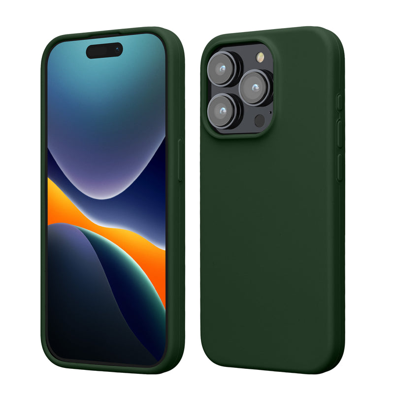 kwmobile Handyhülle für iPhone 15 Pro Hülle, für iPhone 15 Pro Case - Hülle Silikon - kabelloses Laden - Dunkelgrün Dunkelgrün  
