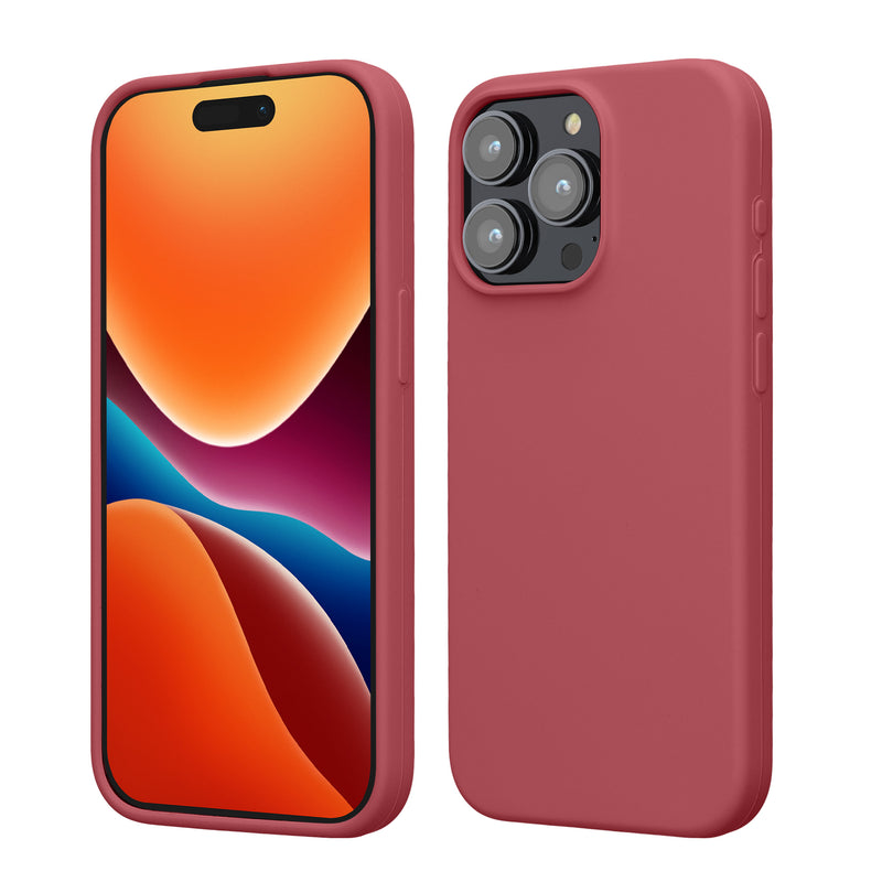 kwmobile Handyhülle für iPhone 15 Pro Max Hülle, für iPhone 15 Pro Max Case - Hülle Silikon - kabelloses Laden - Dark Rose Dark Rose  