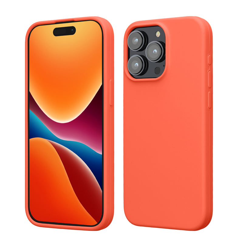 kwmobile Handyhülle für iPhone 15 Pro Max Hülle, für iPhone 15 Pro Max Case - Hülle Silikon - kabelloses Laden - Leuchtende Koralle Leuchtende Koralle  