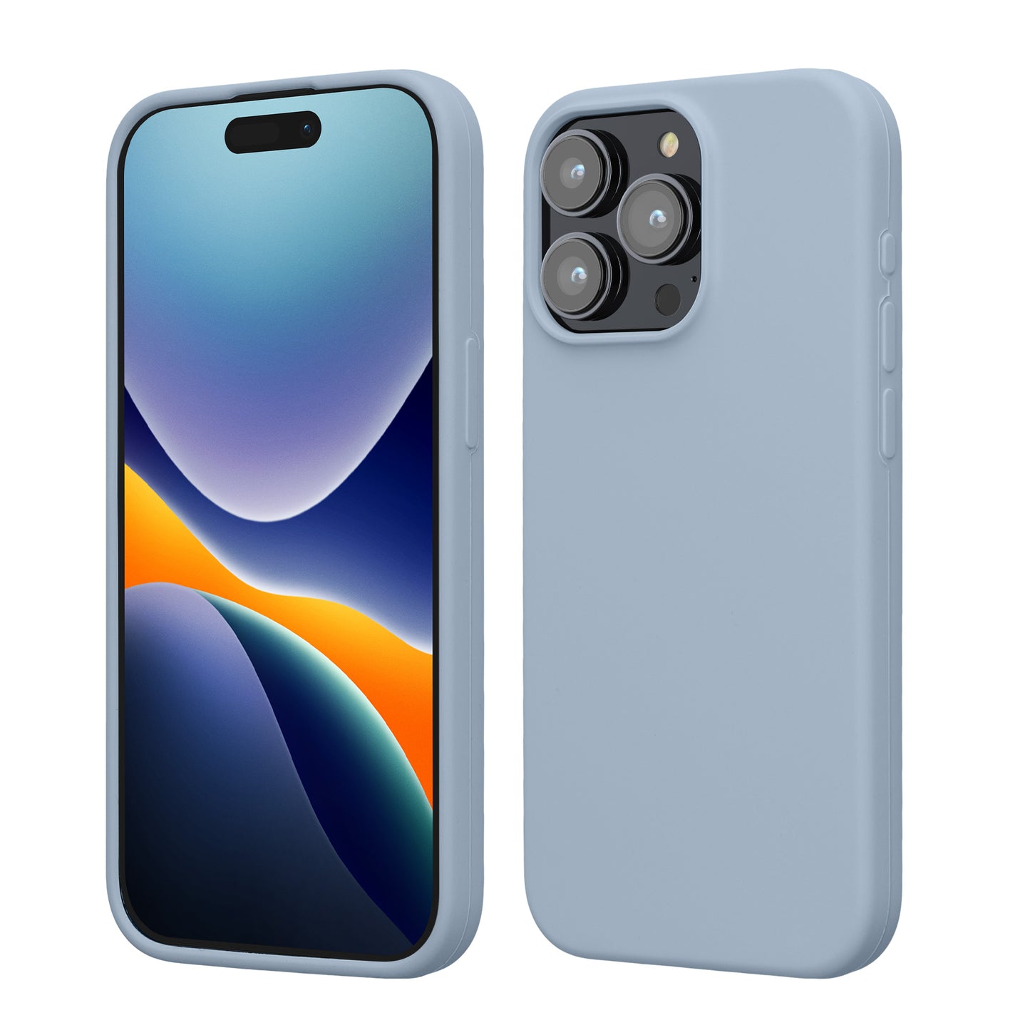 kwmobile Handyhülle für iPhone 15 Pro Max Hülle, für iPhone 15 Pro Max Case - Hülle Silikon - kabelloses Laden - Hellblau matt Hellblau matt  