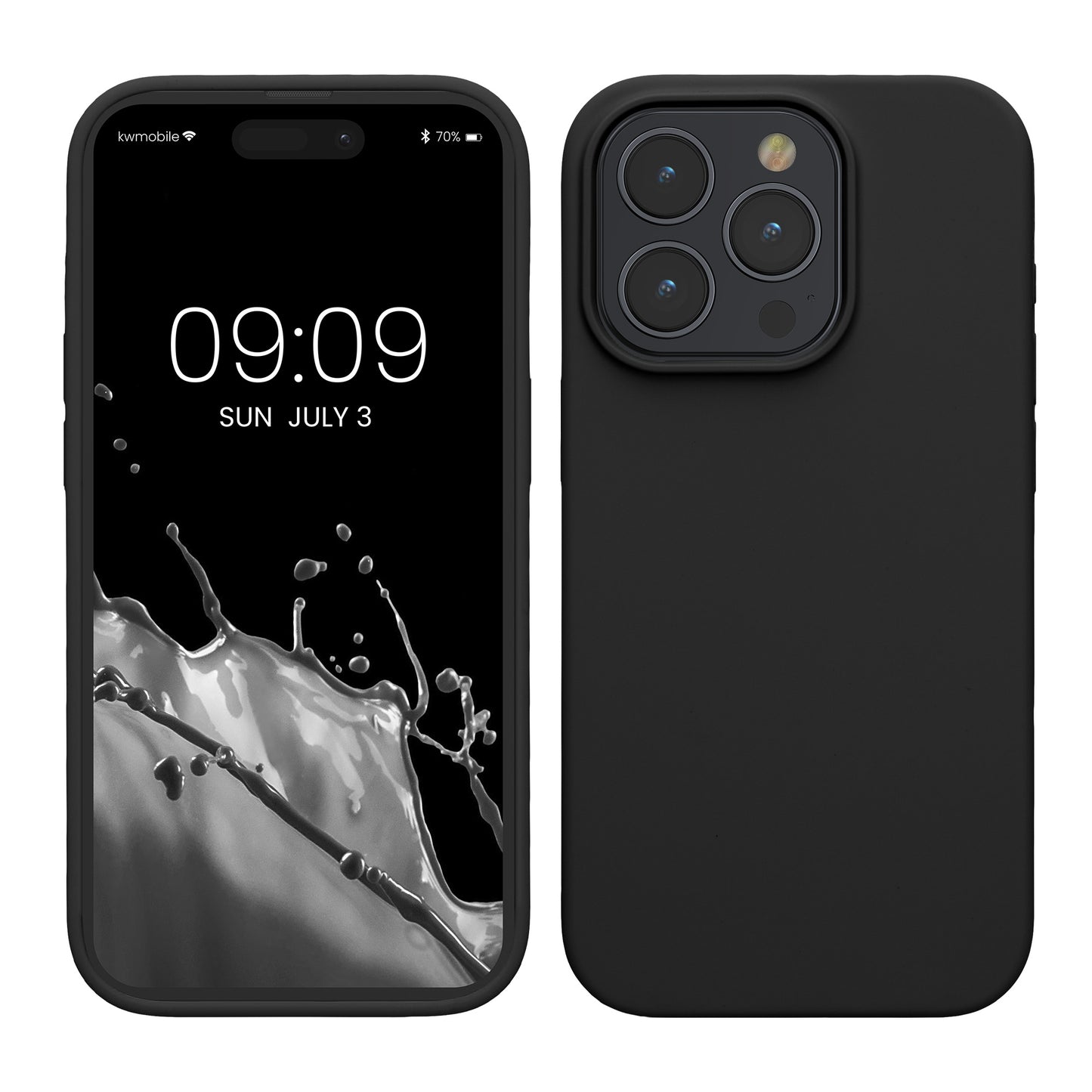kwmobile Handyhülle für iPhone 15 Pro Max Hülle, für iPhone 15 Pro Max Case - Hülle Silikon - kabelloses Laden - Schwarz matt Schwarz matt  