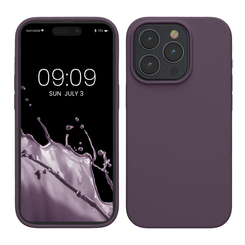 kwmobile Handyhülle für iPhone 15 Pro Max Hülle, für iPhone 15 Pro Max Case - Hülle Silikon - kabelloses Laden - Helle Iris Helle Iris  