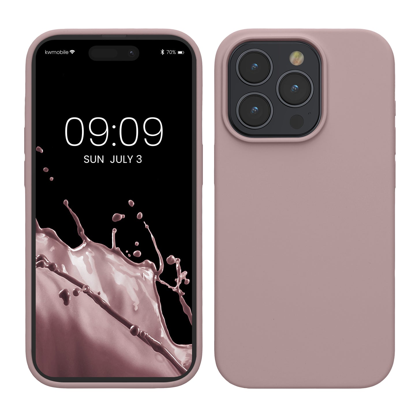 kwmobile Handyhülle für iPhone 15 Pro Max Hülle, für iPhone 15 Pro Max Case - Hülle Silikon - kabelloses Laden - Nude Lilac Nude Lilac  