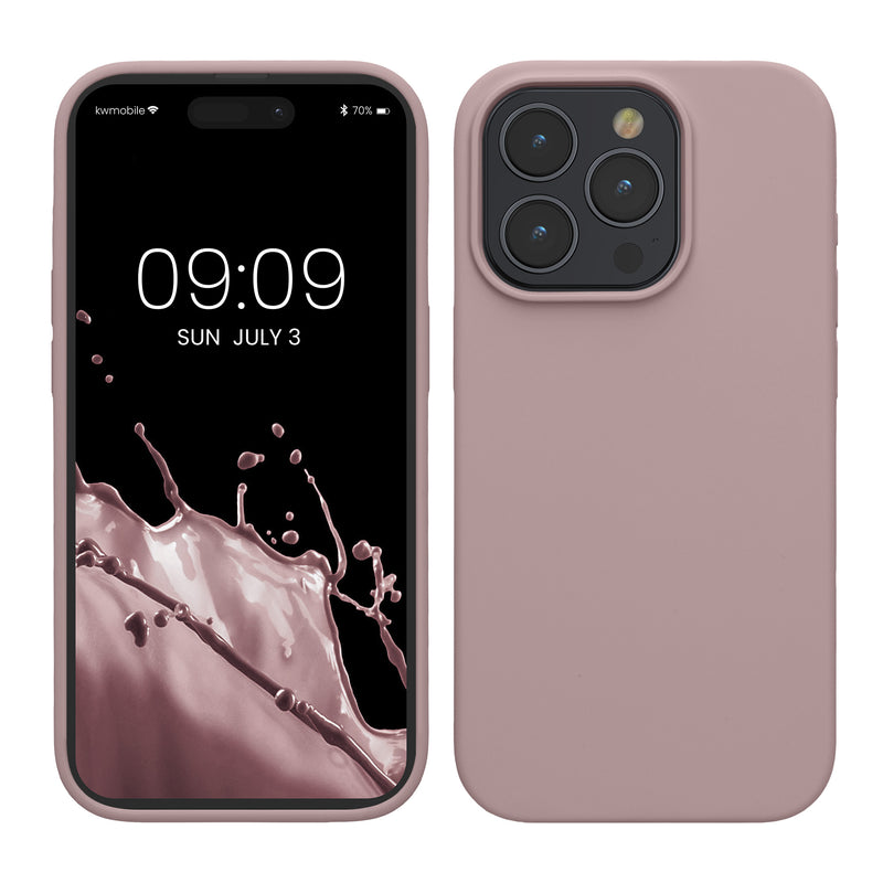 kwmobile Handyhülle für iPhone 15 Pro Max Hülle, für iPhone 15 Pro Max Case - Hülle Silikon - kabelloses Laden - Nude Lilac Nude Lilac  