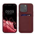 kwmobile Handyhülle kompatibel mit iPhone 15 Pro Hülle - Handy Cover mit Fach für Karten - in Tawny Red Tawny Red  
