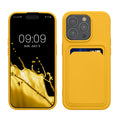 kwmobile Handyhülle kompatibel mit iPhone 15 Pro Hülle - Handy Cover mit Fach für Karten - in Strahlend Gelb Strahlend Gelb  