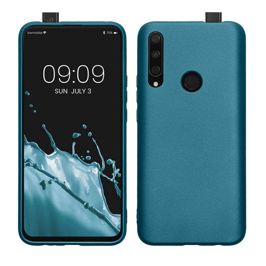 kwmobile Case kompatibel mit HONOR 9X (EU-Version) Hülle - Schutzhülle aus Silikon metallisch schimmernd - Handyhülle Metallic Karibikblau Metallic Karibikblau  