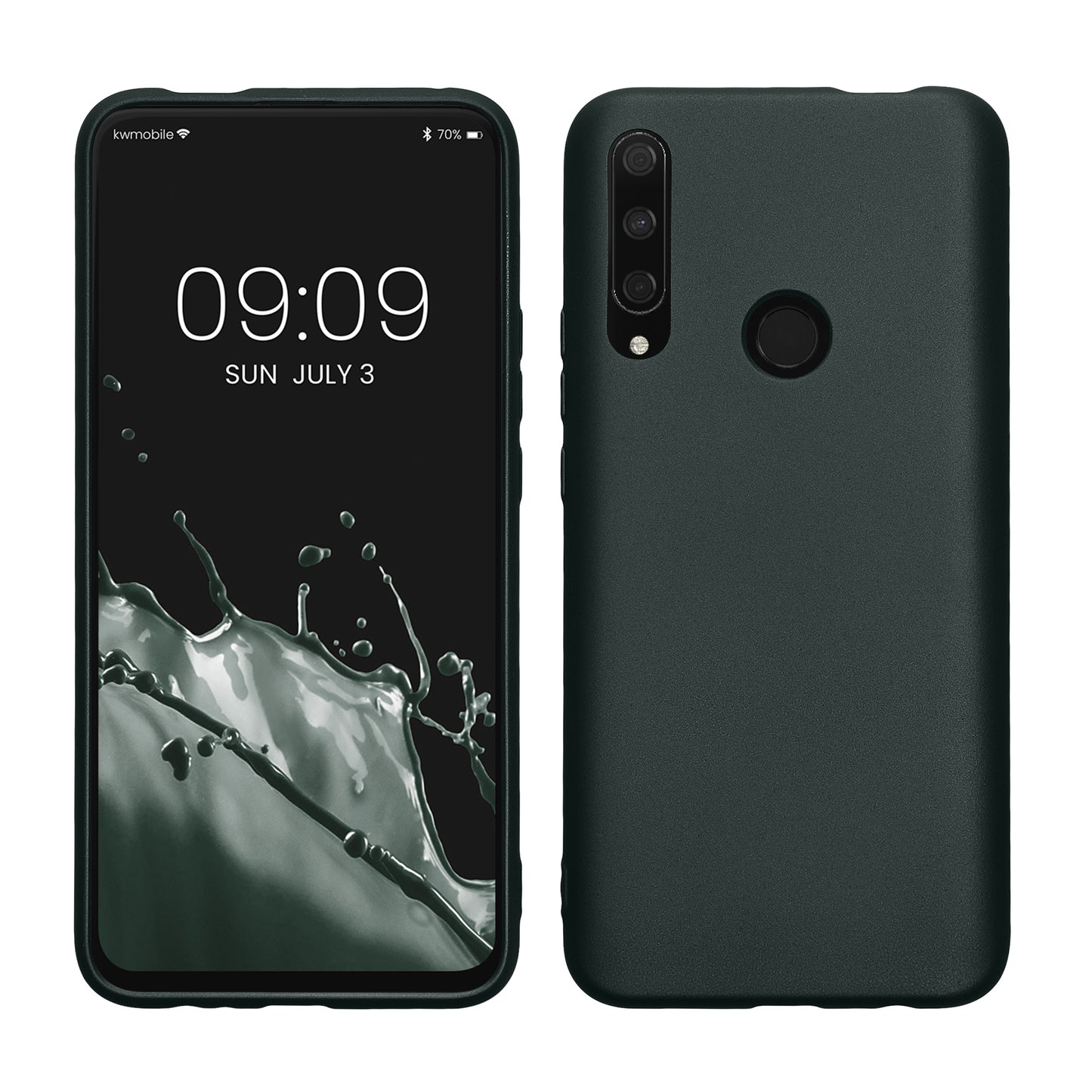 kwmobile Case kompatibel mit HONOR 9X (EU-Version) Hülle - Schutzhülle aus Silikon metallisch schimmernd - Handyhülle Metallic Petrol Metallic Petrol  