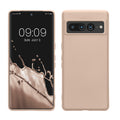 kwmobile Hülle kompatibel mit Google Pixel 7 Pro Hülle - gummierte TPU Silikon Handyhülle - Schutzhülle für kabelloses Laden - Case in Coconut Swirl Coconut Swirl  