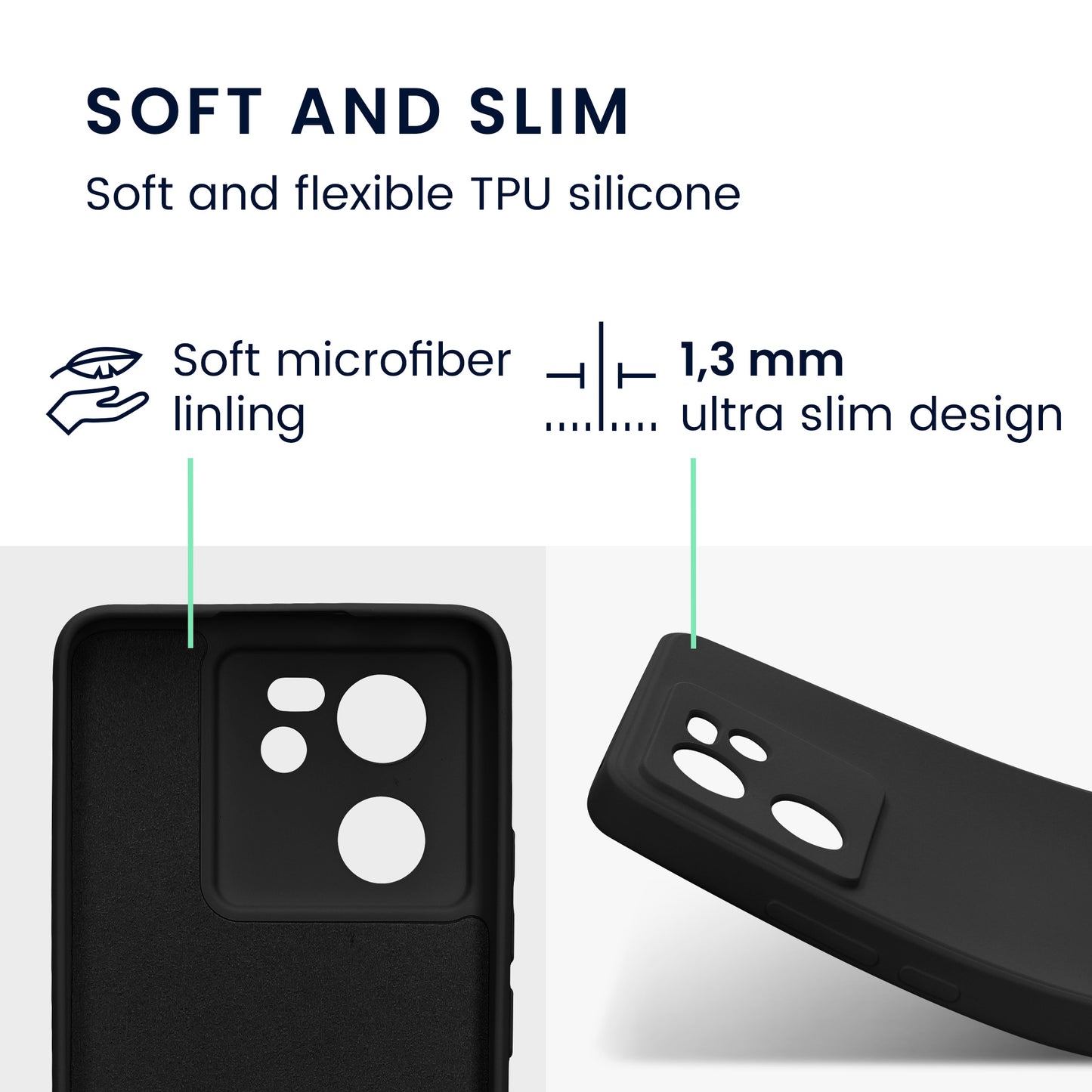 kwmobile Slim Case Compatible with Xiaomi 13T / 13T Pro Cover