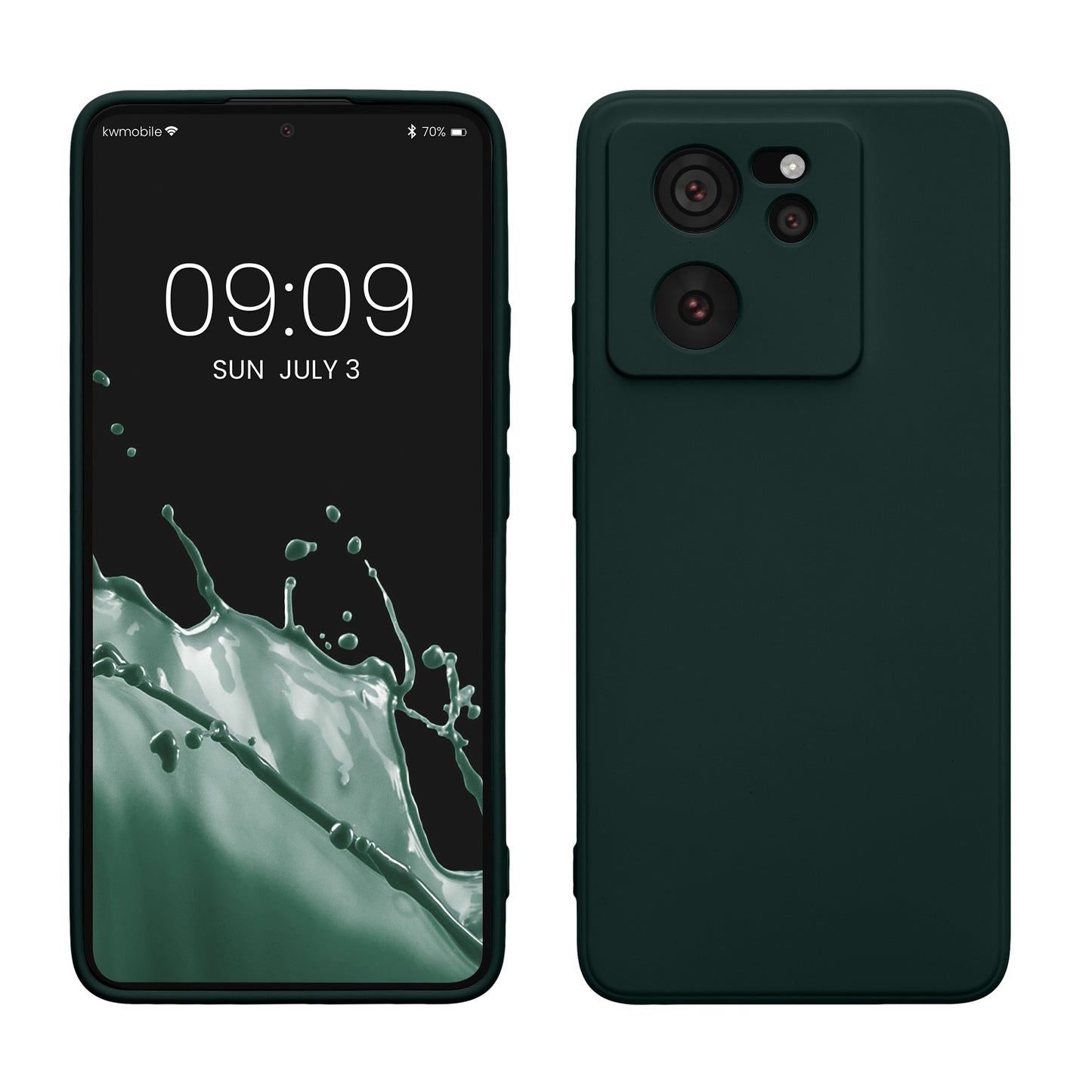 kwmobile Slim Case kompatibel mit Xiaomi 13T / 13T Pro Hülle - Handyhülle aus Silikon in Moosgrün Moosgrün  