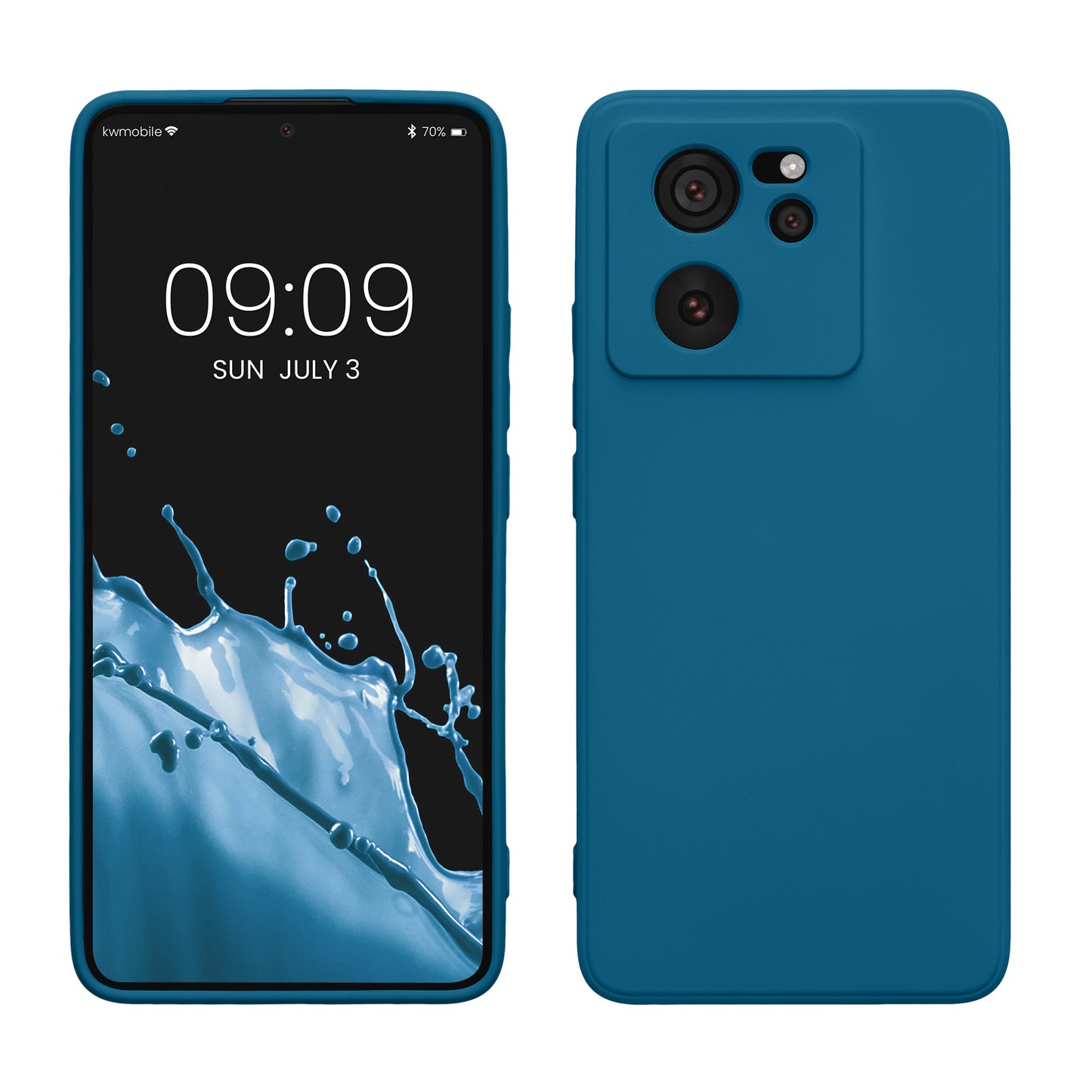 kwmobile Slim Case kompatibel mit Xiaomi 13T / 13T Pro Hülle - Handyhülle aus Silikon in Karibikblau Karibikblau  