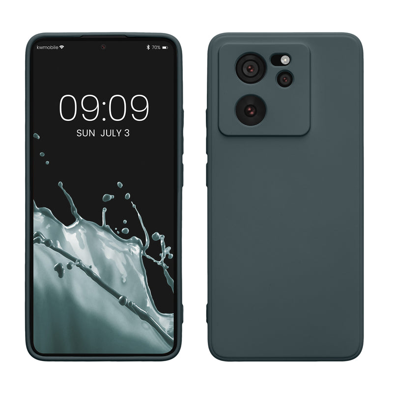 kwmobile Slim Case kompatibel mit Xiaomi 13T / 13T Pro Hülle - Handyhülle aus Silikon in Dunkler Schiefer Dunkler Schiefer  