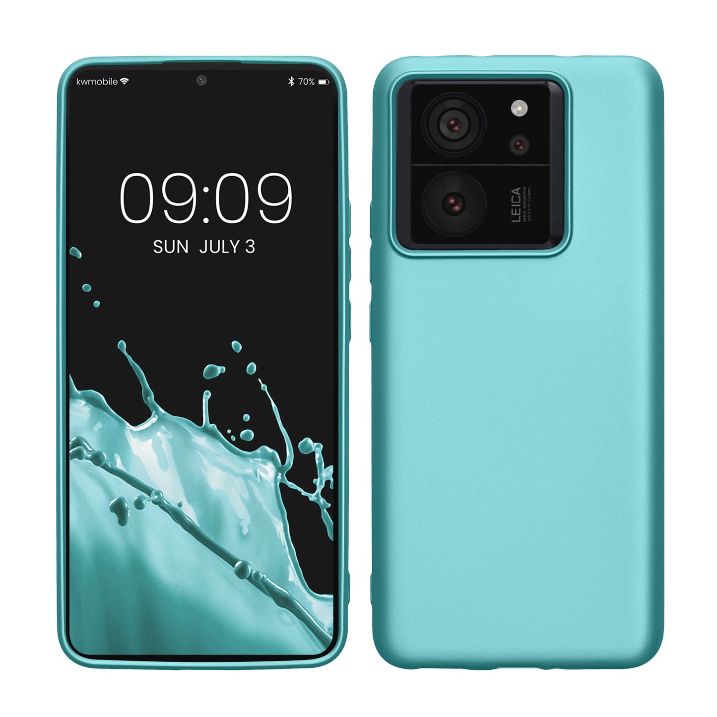 kwmobile Case kompatibel mit Xiaomi 13T / 13T Pro Hülle - Schutzhülle aus Silikon metallisch schimmernd - Handyhülle Metallic Mintgrün Metallic Mintgrün  
