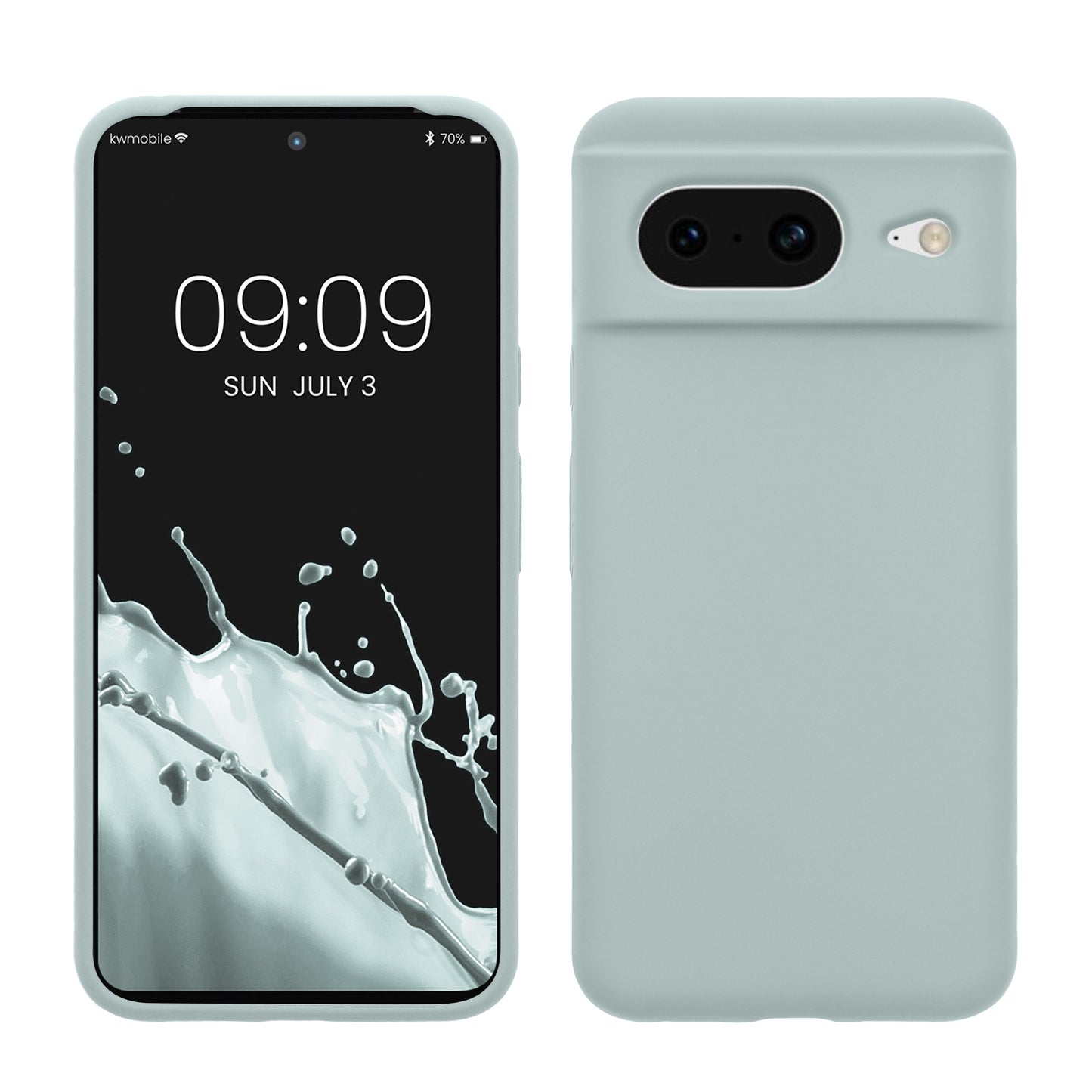 kwmobile Handyhülle für Google Pixel 8 Hülle, für Pixel 8 Case - Hülle Silikon - kabelloses Laden - Cool Mint Cool Mint  