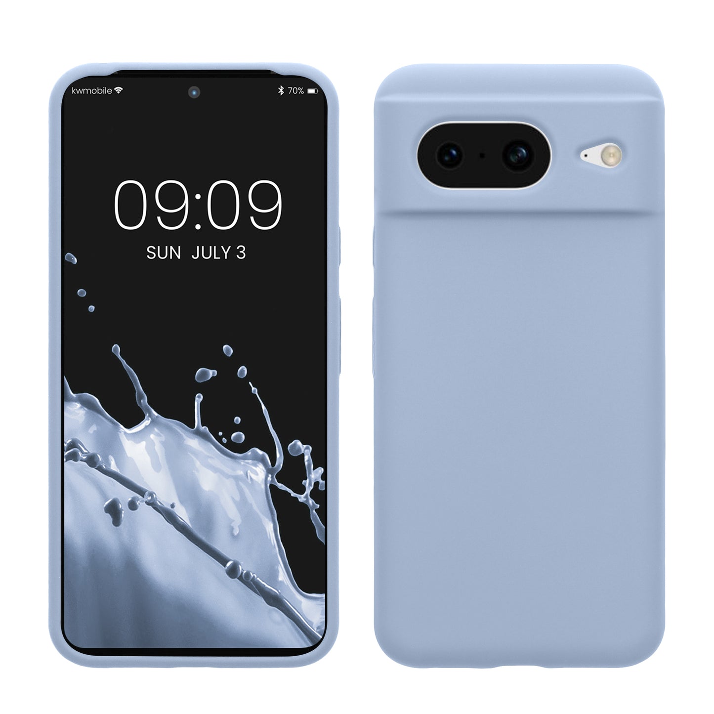 kwmobile Handyhülle für Google Pixel 8 Hülle, für Pixel 8 Case - Hülle Silikon - kabelloses Laden - Hellblau matt Hellblau matt  