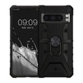 kwmobile Phone Case compatible with Google Pixel 8 Pro - Shockproof Cover with Corner Protection - Shockproof Case with Metal Finger Ring