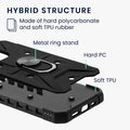 kwmobile Phone Case compatible with Google Pixel 8 Pro - Shockproof Cover with Corner Protection - Shockproof Case with Metal Finger Ring