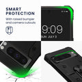 kwmobile Phone Case compatible with Google Pixel 8 Pro - Shockproof Cover with Corner Protection - Shockproof Case with Metal Finger Ring