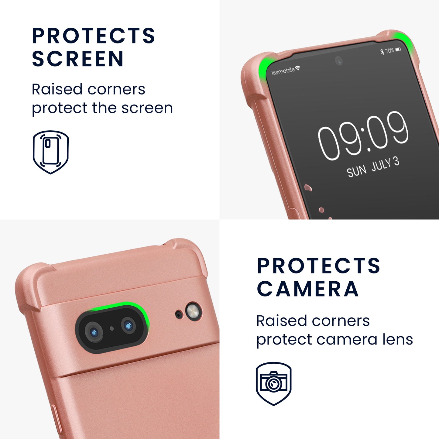 kwmobile Necklace Case compatible with Google Pixel 7 Case - Cover with Lanyard - Silicone Protective Cover