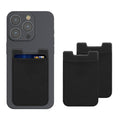 kwmobile Stick-On Card Holder for Credit Cards - Fabric Holder - 5.7 x 8.9 cm - Wallet with Space for up to 5 Cards or Bills