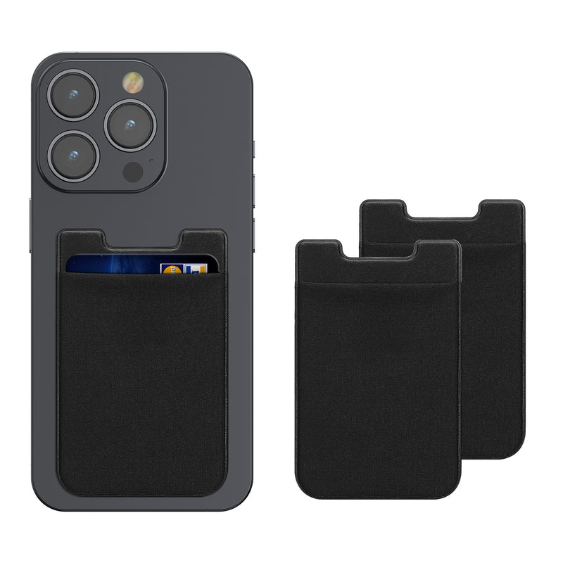 kwmobile Stick-On Card Holder for Credit Cards - Fabric Holder - 5.7 x 8.9 cm - Wallet with Space for up to 5 Cards or Bills