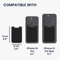 kwmobile Stick-On Card Holder for Credit Cards - Fabric Holder - 5.7 x 8.9 cm - Wallet with Space for up to 5 Cards or Bills