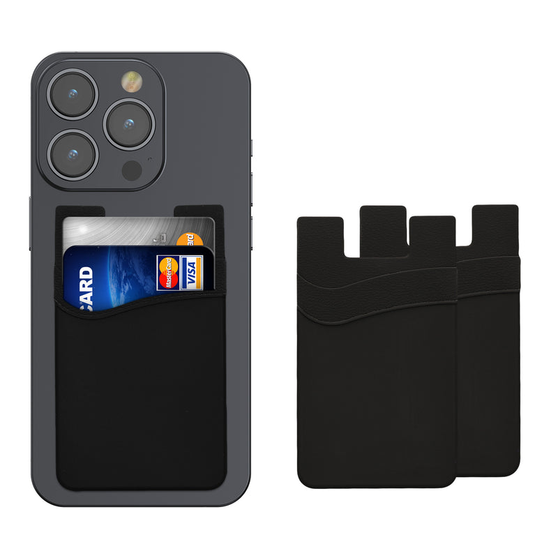 kwmobile 3x Stick-on Card Holder for Credit Cards - Holder - 5.7 x 9.8 cm - for up to 4 Cards or Cash - Wallet