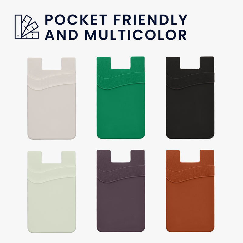kwmobile 3x Stick-on Card Holder for Credit Cards - Holder - 5.7 x 9.8 cm - for up to 4 Cards or Cash - Wallet