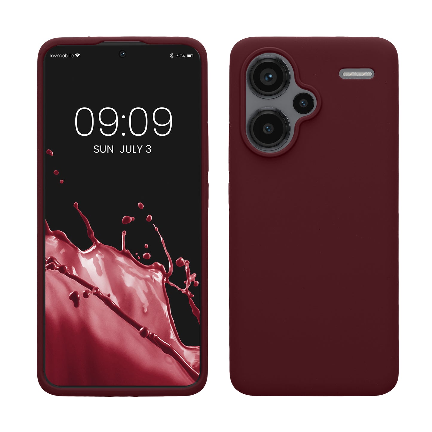 kwmobile Hülle kompatibel mit Xiaomi Redmi Note 13 Pro+ 5G / Redmi Note 13 Pro Plus 5G Hülle - Silikon Handy Case - Handyhülle weiche Oberfläche - kabelloses Laden - Bordeaux Violett Bordeaux Violett  